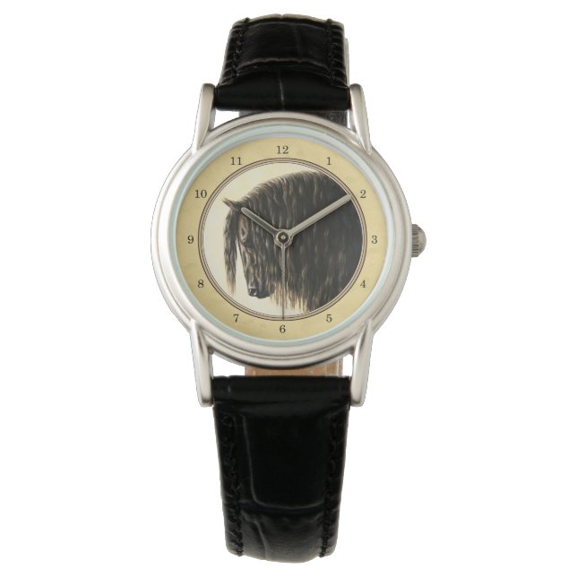 Friesian Draft Horse Yellow Watch (Front)