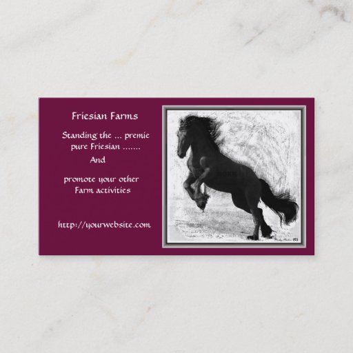 Customizable Friesian Farm Business cards