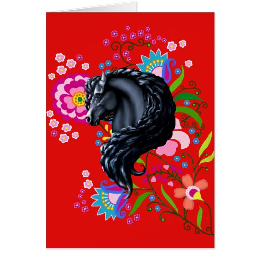 Friesian Folk, horse, black stallion (Front)