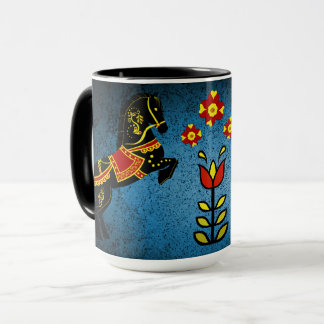 Friesian/Frisian Folk black stallion/blue Mug
