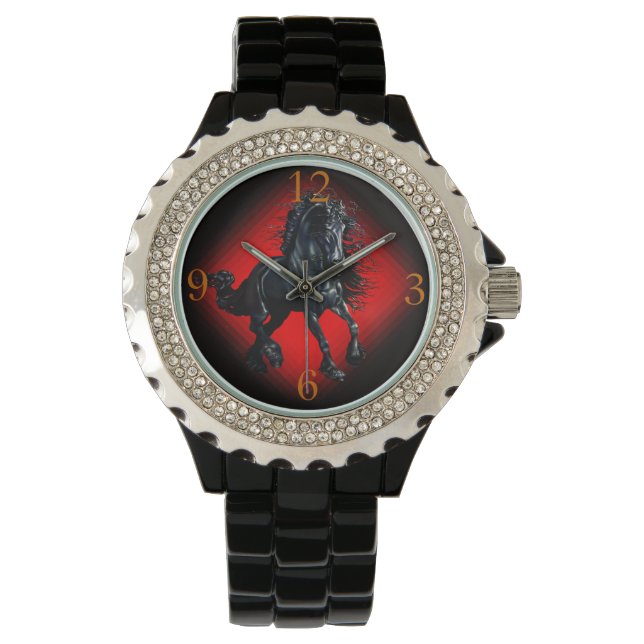 Friesian/Frisian"the  black stallion, horse beauty Watch (Front)