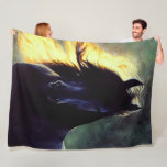 Friesian Glow, Friesian horse, black stallion/mare Fleece Blanket