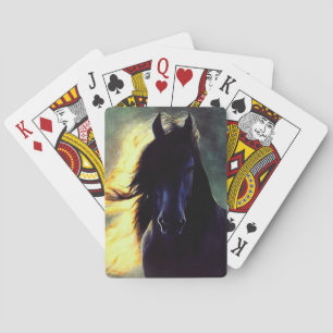 Friesian Glow, Friesian horse, black stallion/mare Poker Cards
