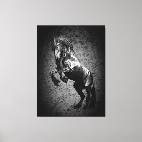 Friesian horse black beauty stallion cartooned canvas print