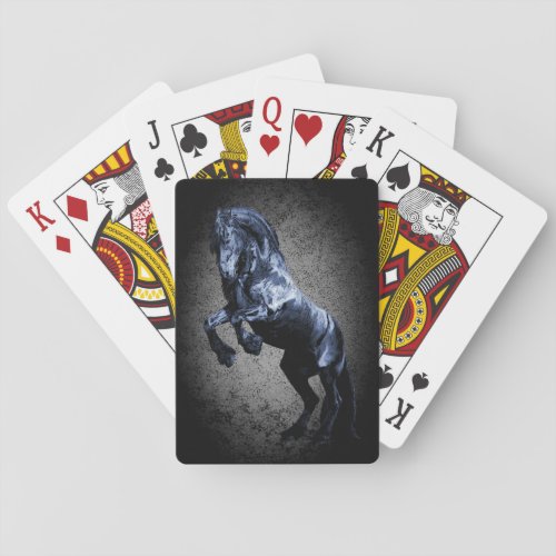 Friesian horse black beauty stallion cartooned playing cards