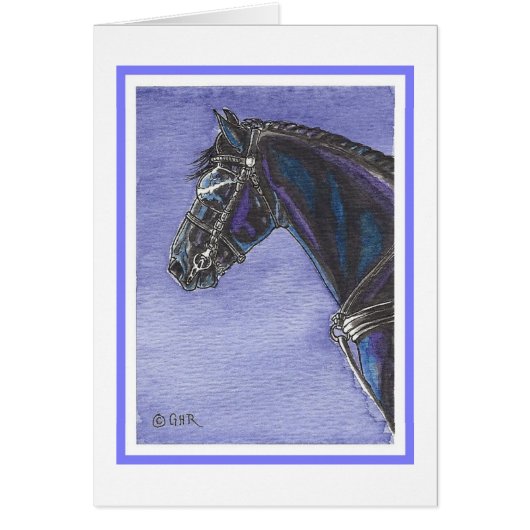 Friesian Horse Blank Card (Front)