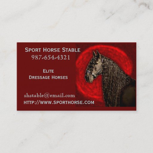 Customizable Friesian Horse Business Card