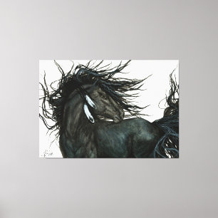 Friesian Horse by Bihrle Canvas Print
