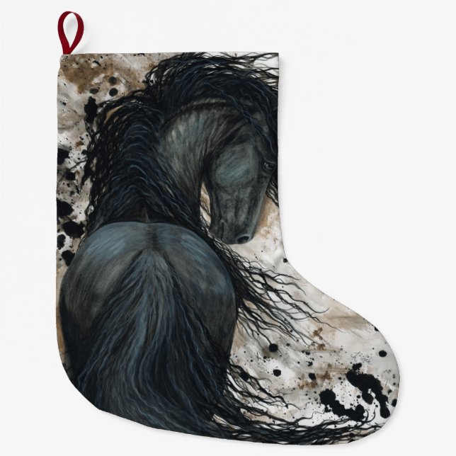 Friesian Horse by Bihrle Christmas Stocking (Front)