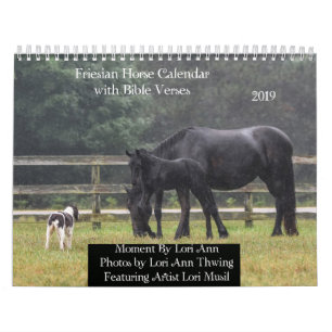 Friesian Horse Calendar with Bible Verses