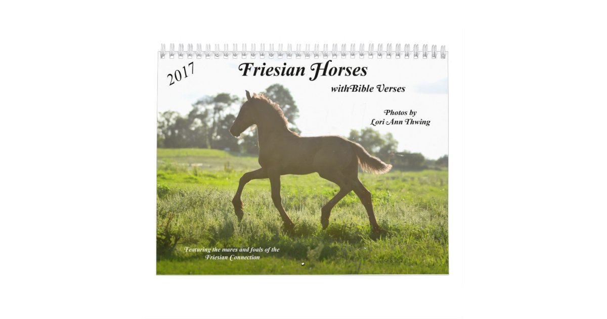 Friesian Horse Calendar With Bible Verses Zazzle Com