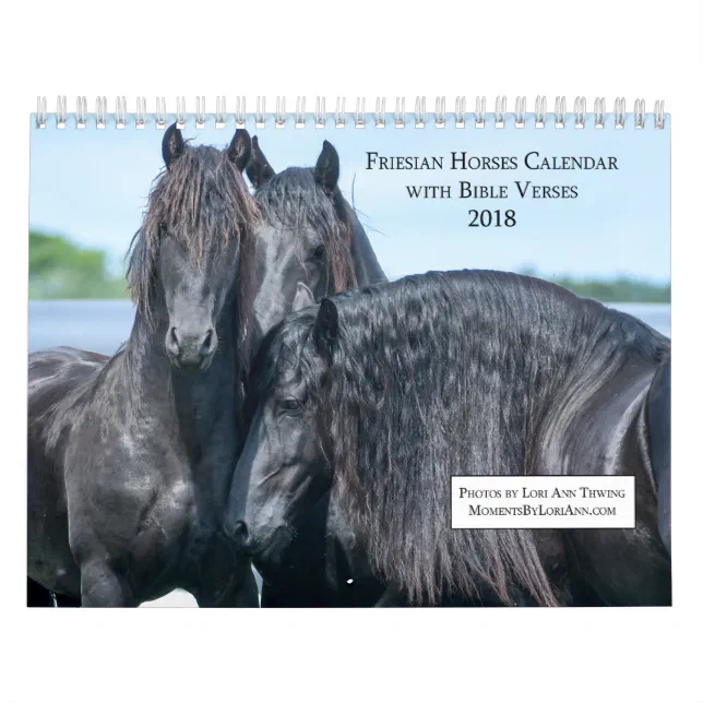 Friesian Horse Calendar with Bible Verses Zazzle