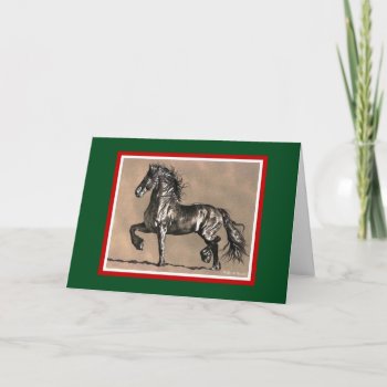 Friesian Horse Christmas Card by GailRagsdaleArt at Zazzle