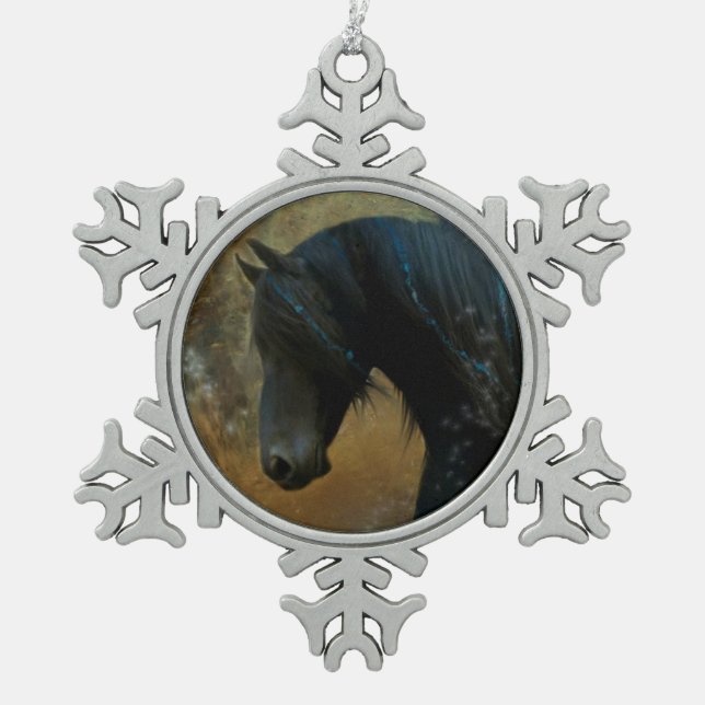 Friesian Horse Christmas Ornament (Front)