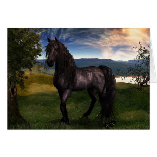 Friesian Horse Custom Art Cards (Front Horizontal)