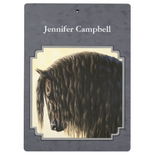 Friesian Horse Dark Slate Gray Clipboard