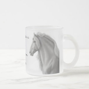 Friesian Horse Frosted Glass Mug
