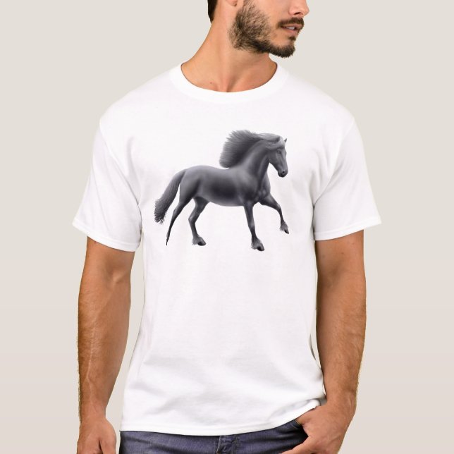 Friesian Horse Full Gallop T-Shirt (Front)