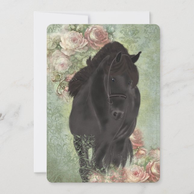 Friesian Horse - Greeting Card (Front)