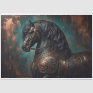 "Friesian horse in Armor" Decoupage Tissue Paper