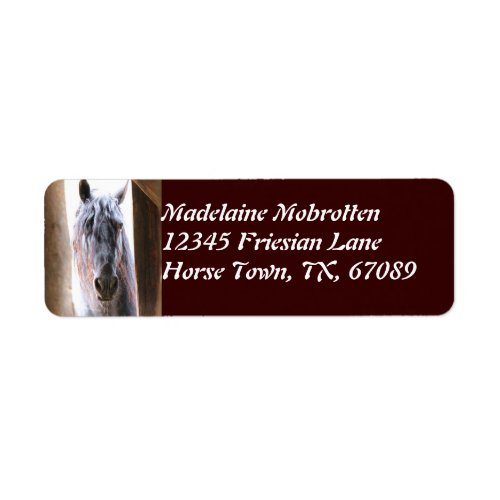 Friesian Horse Label