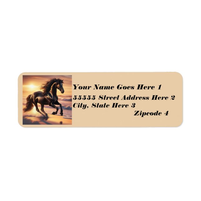 Friesian Horse Ocean Label (Front)