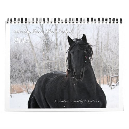 Friesian Horse Photo standard size Calendar