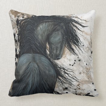 Friesian Horse Pillow By Bihrle by AmyLynBihrle at Zazzle