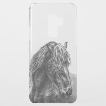 Friesian Horse Portrait Wavy Mane Uncommon Samsung Galaxy S9 Plus Case by KelliSwan at Zazzle
