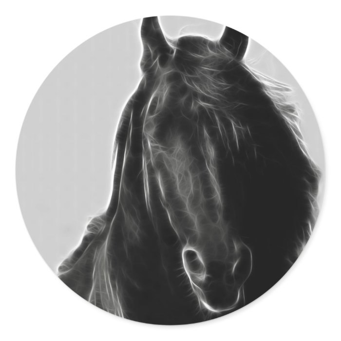 Friesian Horse profile Round Sticker