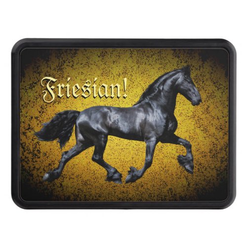 Friesian horse silhouettegoldblackblack hitch  hitch cover