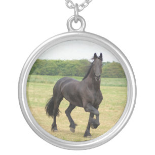 Friesian Horse Silver Necklace