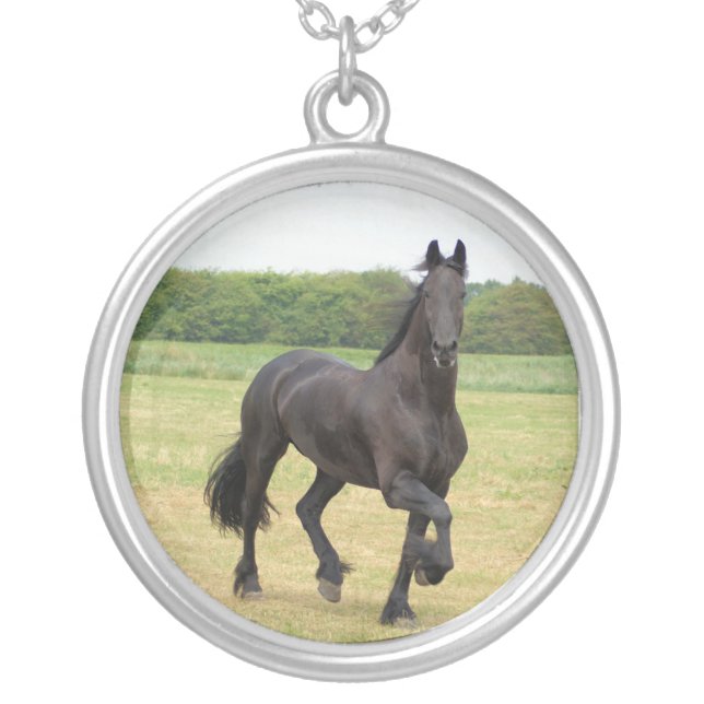 Friesian Horse Silver Necklace (Front)