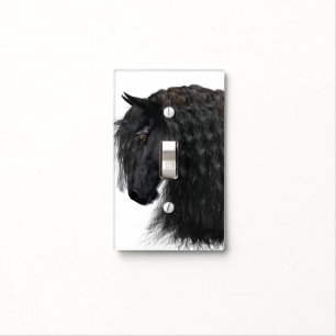 Friesian Horse Single Toggle, customize for colors Light Switch Cover