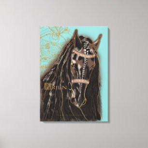 Friesian Horse - Wrapped Canvas Print