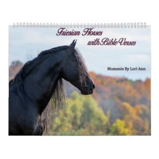 Friesian Horses with Bible Verses 2021 Calendar