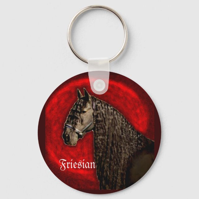 Friesian Portrait Keychain (Front)