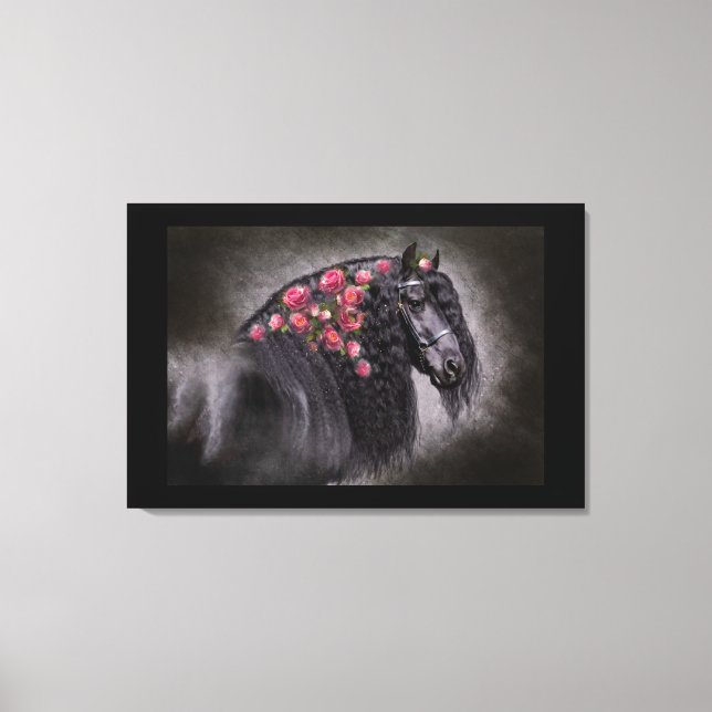 Friesian Portrait - Wrapped Canvas (Front)