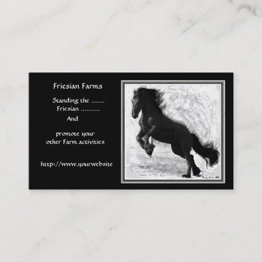 Customizable Friesian Power Business Cards
