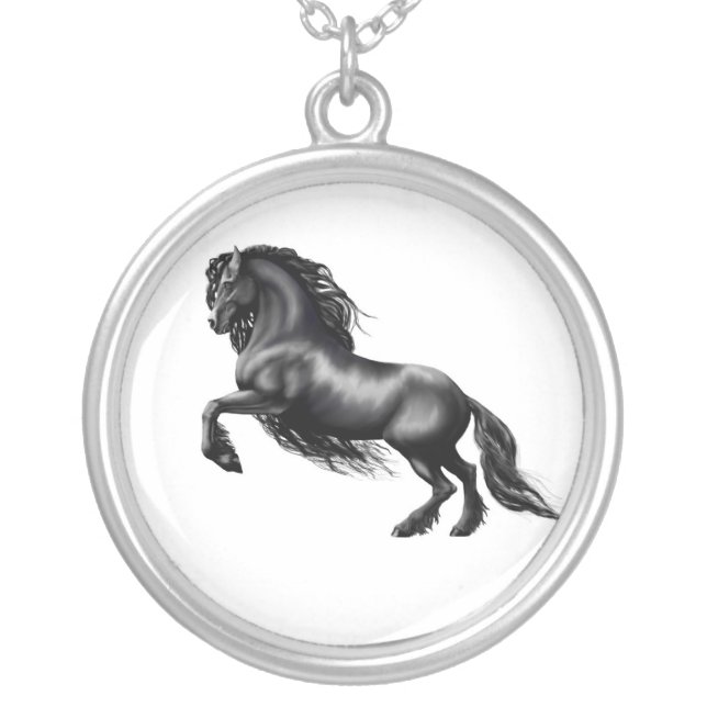 friesian silver plated necklace (Front)