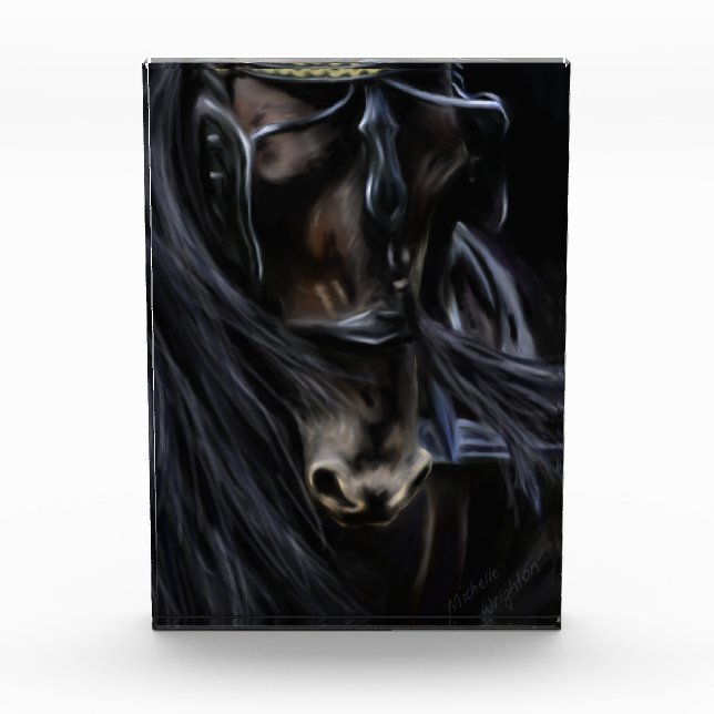 Friesian Spirit - Black Horse Painting Acrylic Award (Front)