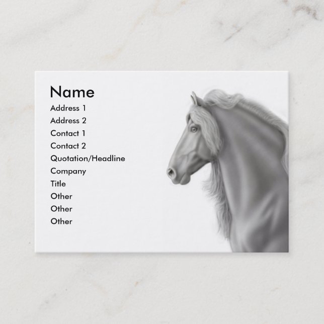 Friesian Stallion Business Card (Front)