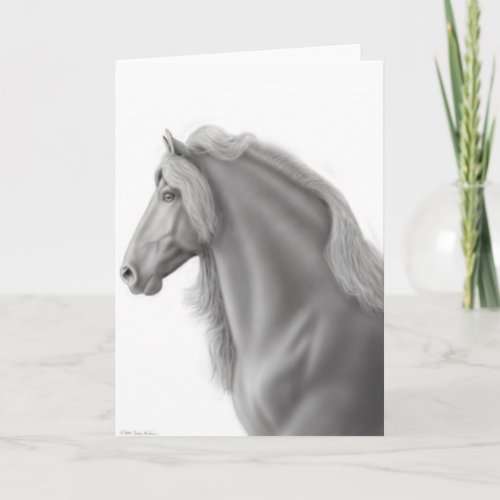 Friesian Stallion Greeting Card