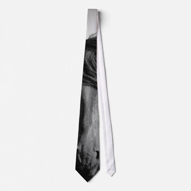 Friesian stallion in the wind. neck tie (Front)