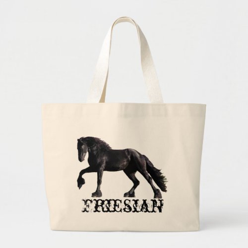 Friesian Stallion Large Tote Bag