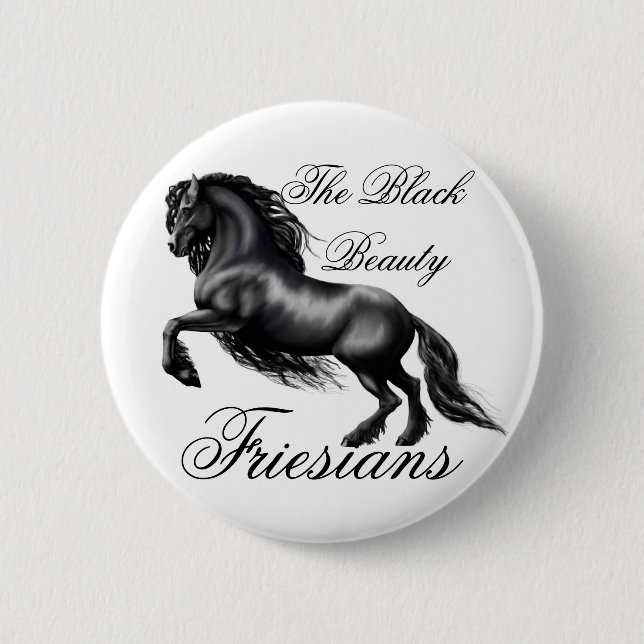 Friesians, black letter pinback button (Front)