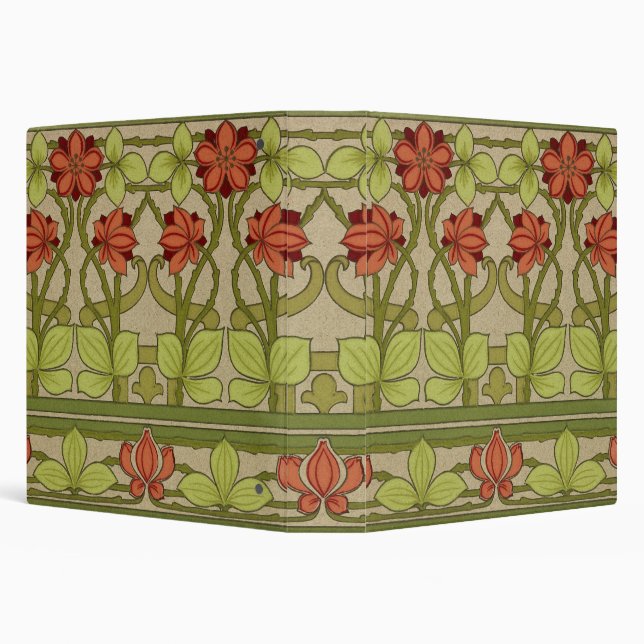 Frieze Border Art Nouveau Floral 3 Ring Binder (Background)
