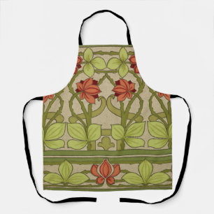 Frieze Border Art Nouveau Floral Apron