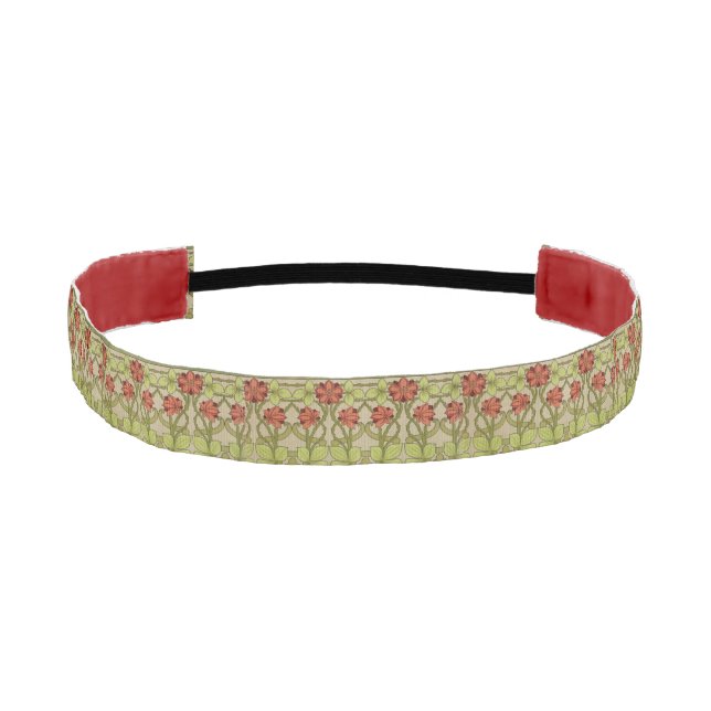 Frieze Border Art Nouveau Floral Athletic Headband (Front)