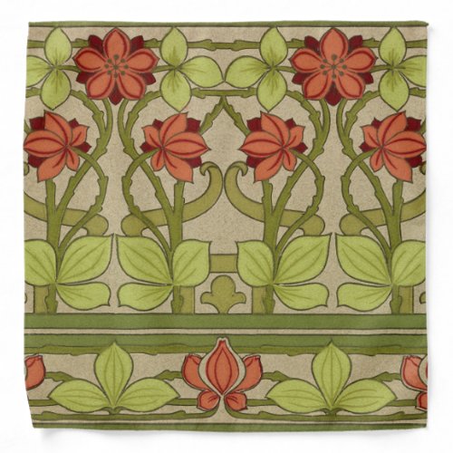 Frieze Border Art Nouveau Floral Bandana